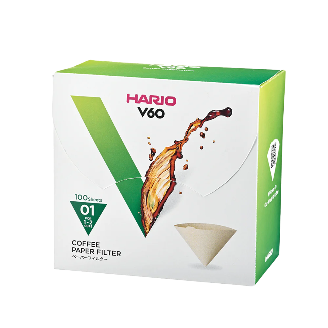 Hario Paper Filter V60 01 Box - White 100 Sheets